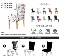 Elastic Stretchable Printed Dining Chair Covers Set of 6 will bloom your dining with their HD printed designs - Polyster, Elastic, Pack of 6, Single Seater
